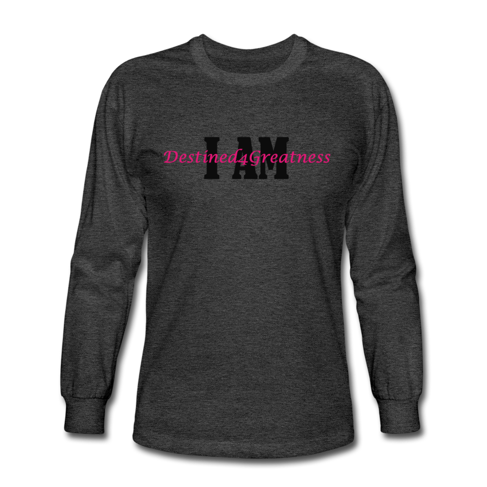 Pink I AM Long Sleeve T-Shirt - heather black