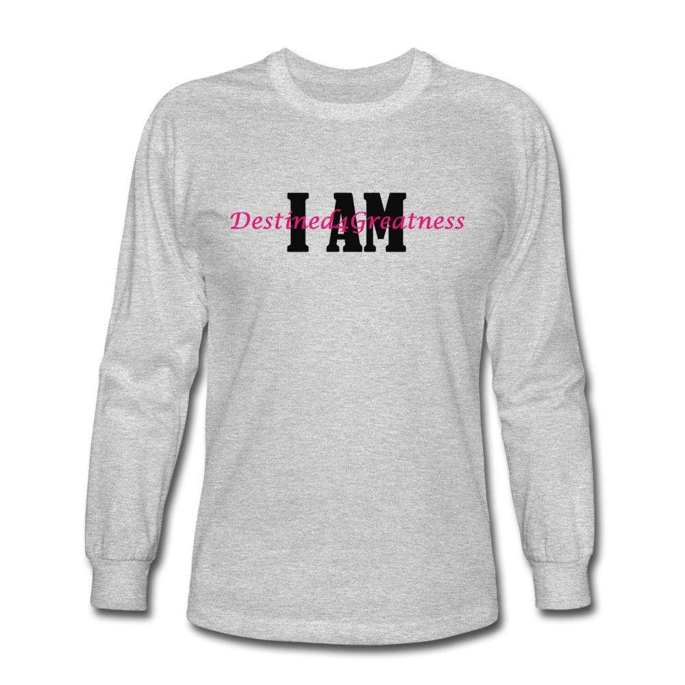 Pink I AM Long Sleeve T-Shirt - heather gray