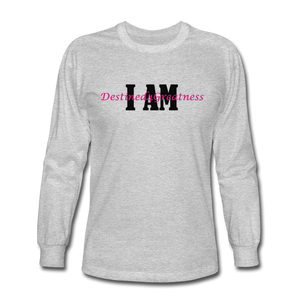 Pink I AM Long Sleeve T-Shirt - heather gray