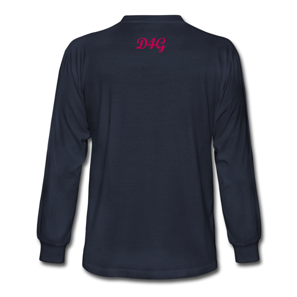 Pink I AM Long Sleeve T-Shirt - navy