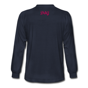 Pink I AM Long Sleeve T-Shirt - navy