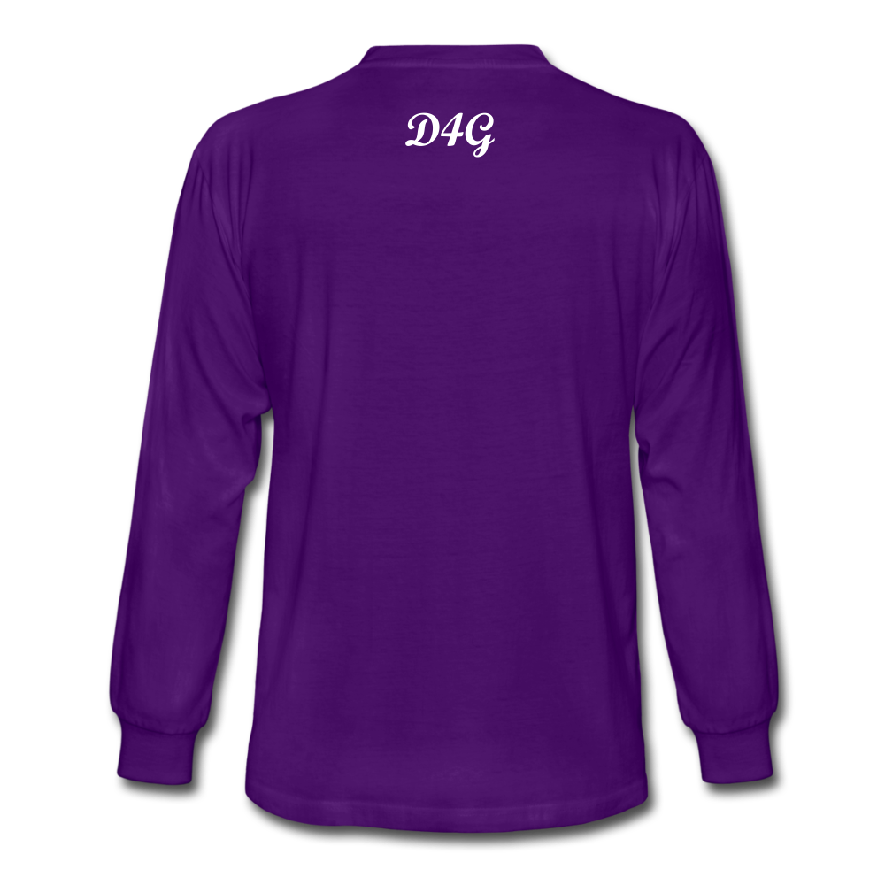 Unisex White I AM Long Sleeve T-Shirt - purple