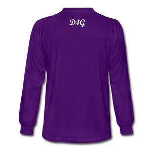 Unisex White I AM Long Sleeve T-Shirt - purple