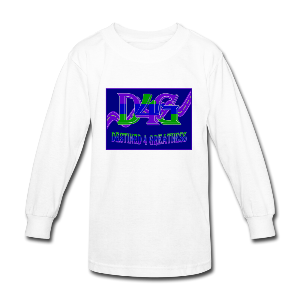 Youth D4G Color Logo Long Sleeve T-Shirt - white