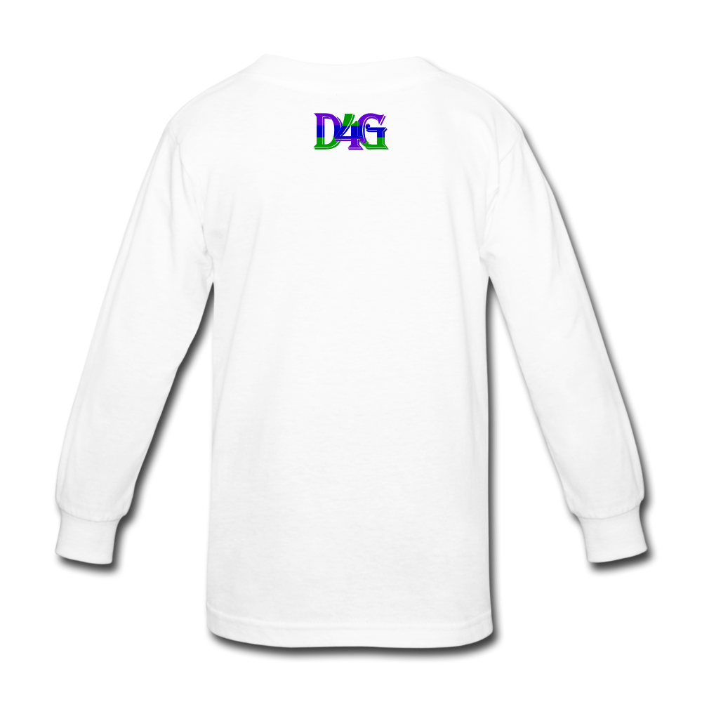 Youth D4G Color Logo Long Sleeve T-Shirt - white