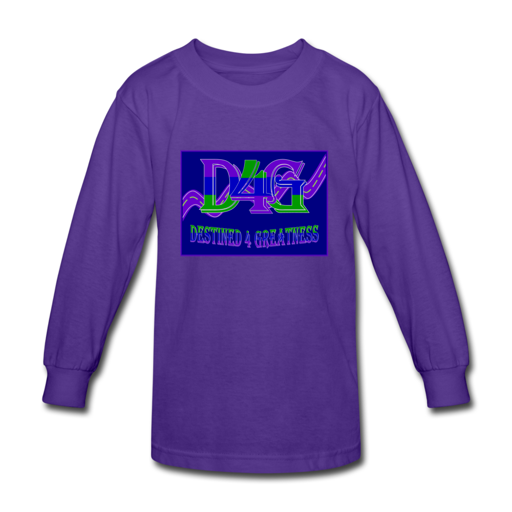 Youth D4G Color Logo Long Sleeve T-Shirt - dark purple