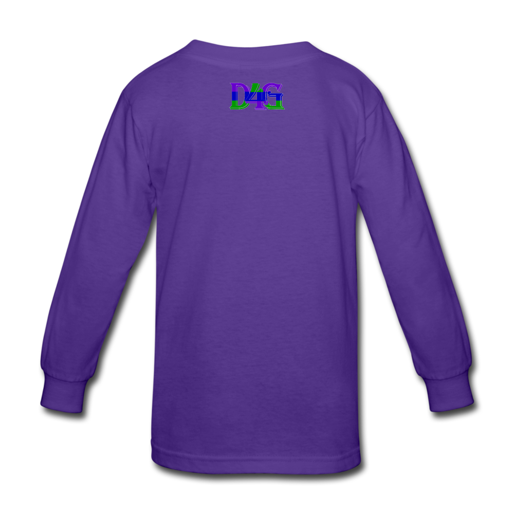 Youth D4G Color Logo Long Sleeve T-Shirt - dark purple