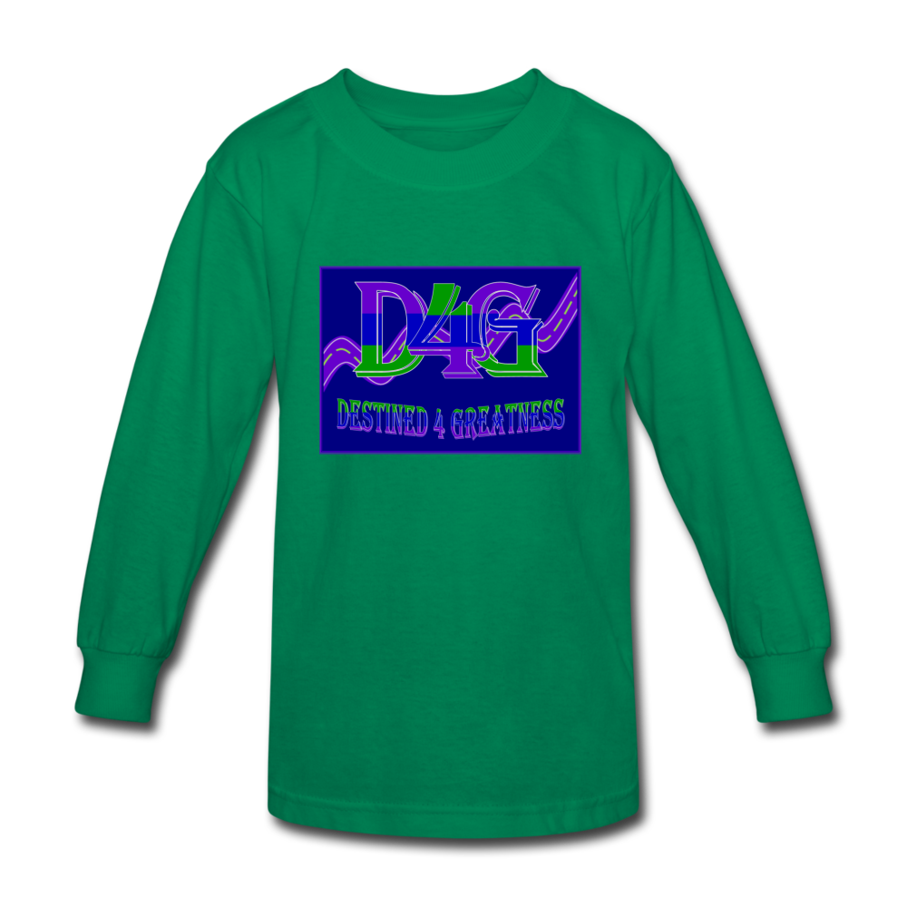 Youth D4G Color Logo Long Sleeve T-Shirt - kelly green