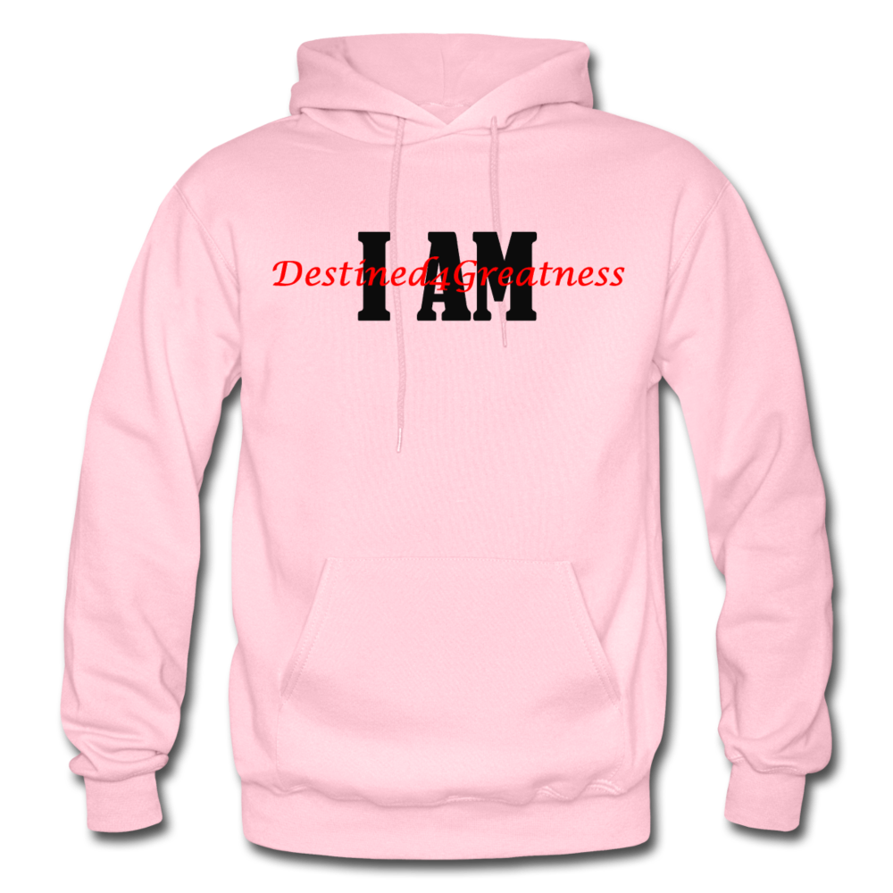 Red I AM Adult Hoodie - light pink