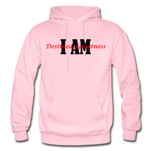 Red I AM Adult Hoodie - light pink