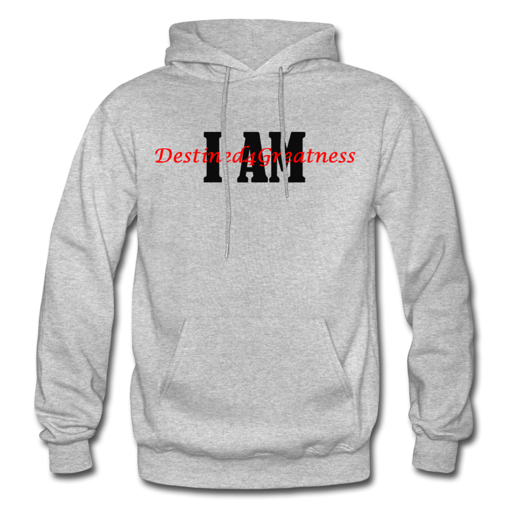 Red I AM Adult Hoodie - heather gray