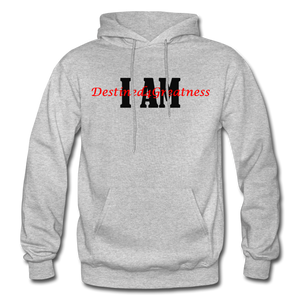 Red I AM Adult Hoodie - heather gray