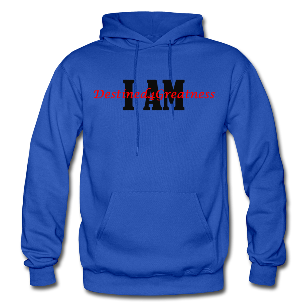 Red I AM Adult Hoodie - royal blue