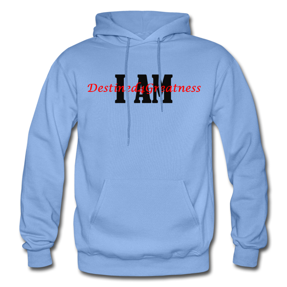 Red I AM Adult Hoodie - carolina blue