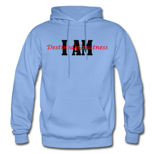 Red I AM Adult Hoodie - carolina blue