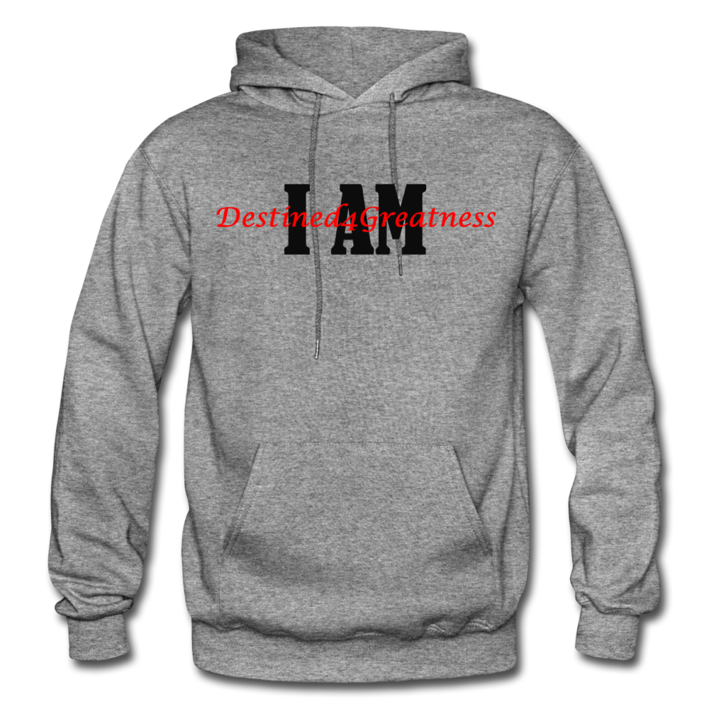 Red I AM Adult Hoodie - graphite heather