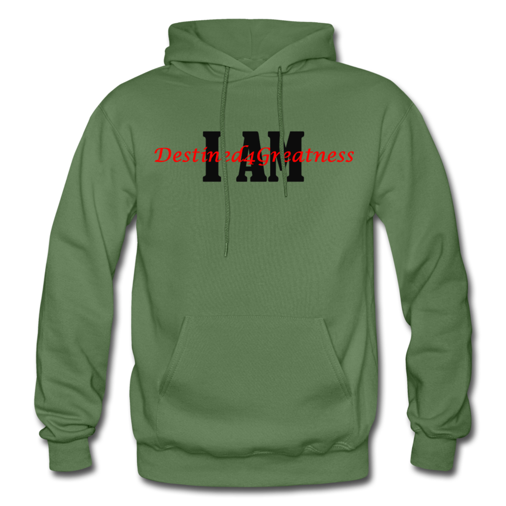 Red I AM Adult Hoodie - military green