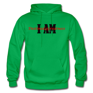 Red I AM Adult Hoodie - kelly green