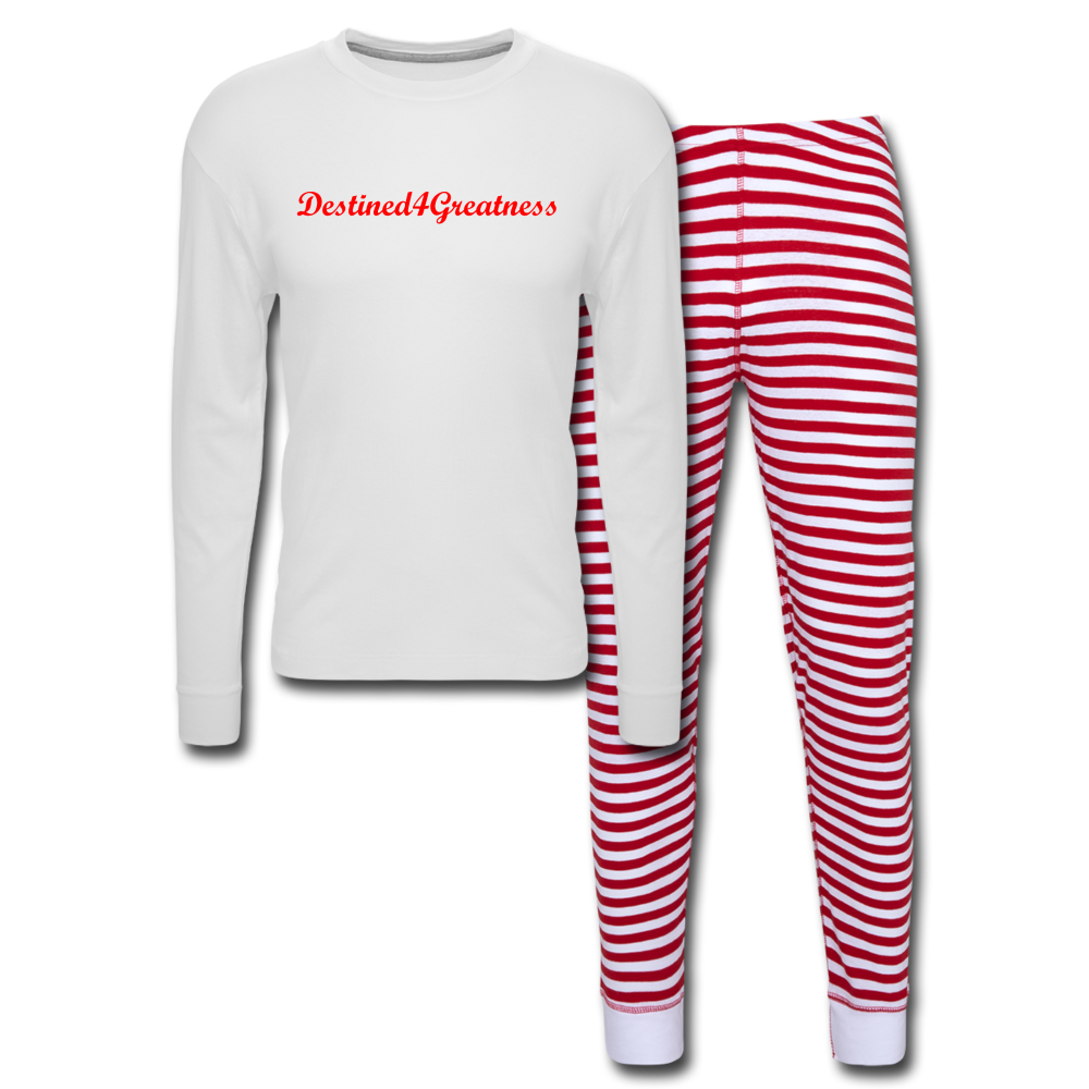 Unisex Pajama Set - white/red stripe