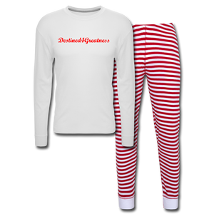 Unisex Pajama Set - white/red stripe