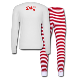 Unisex Pajama Set - white/red stripe