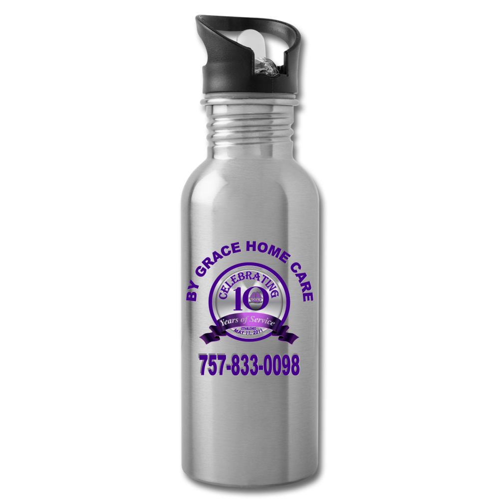 BGHC 10 Year Anniversary Water Bottle - silver