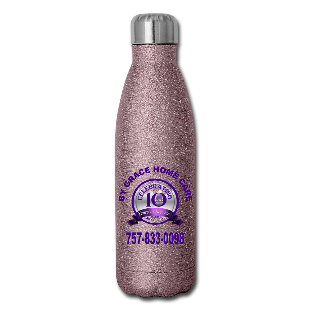 BGHC 10Years Insulated Stainless Steel Water Bottle - pink glitter