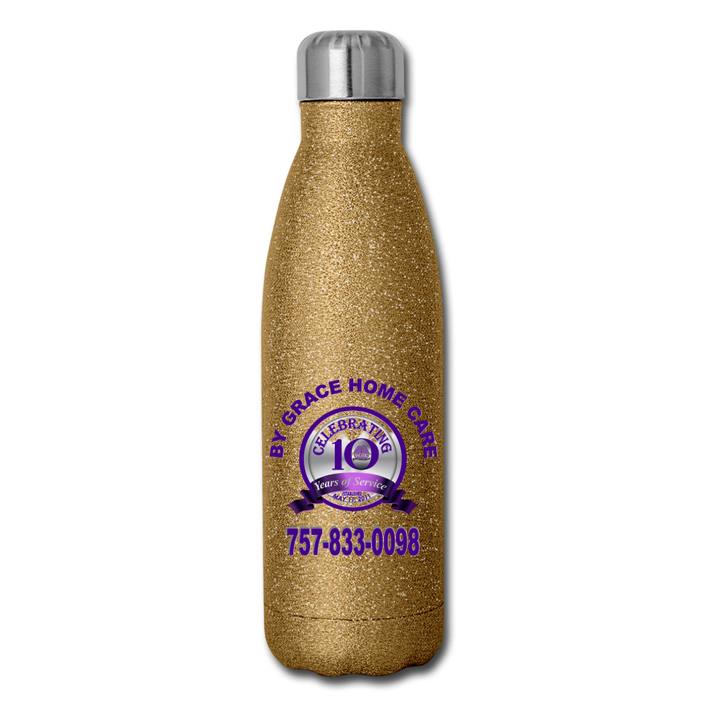 BGHC 10Years Insulated Stainless Steel Water Bottle - gold glitter