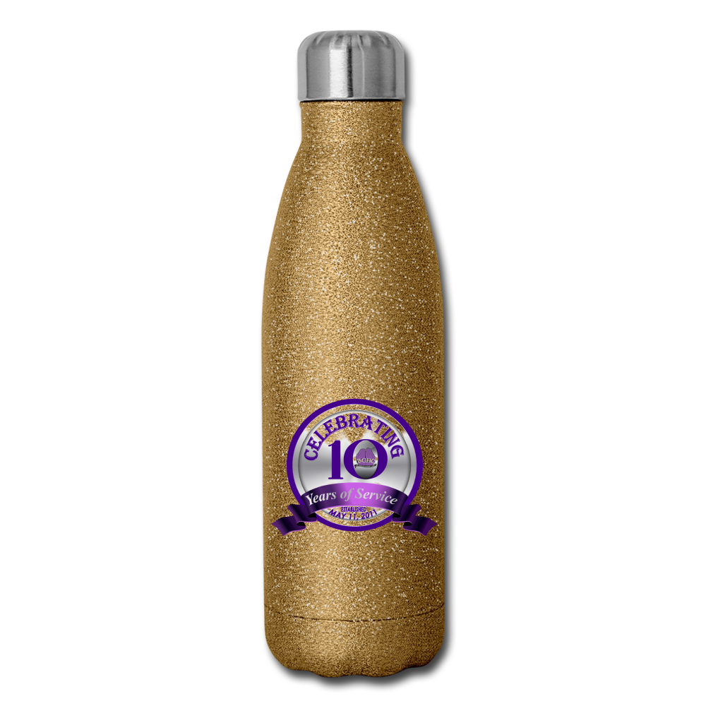 BGHC 10Years Insulated Stainless Steel Water Bottle - gold glitter