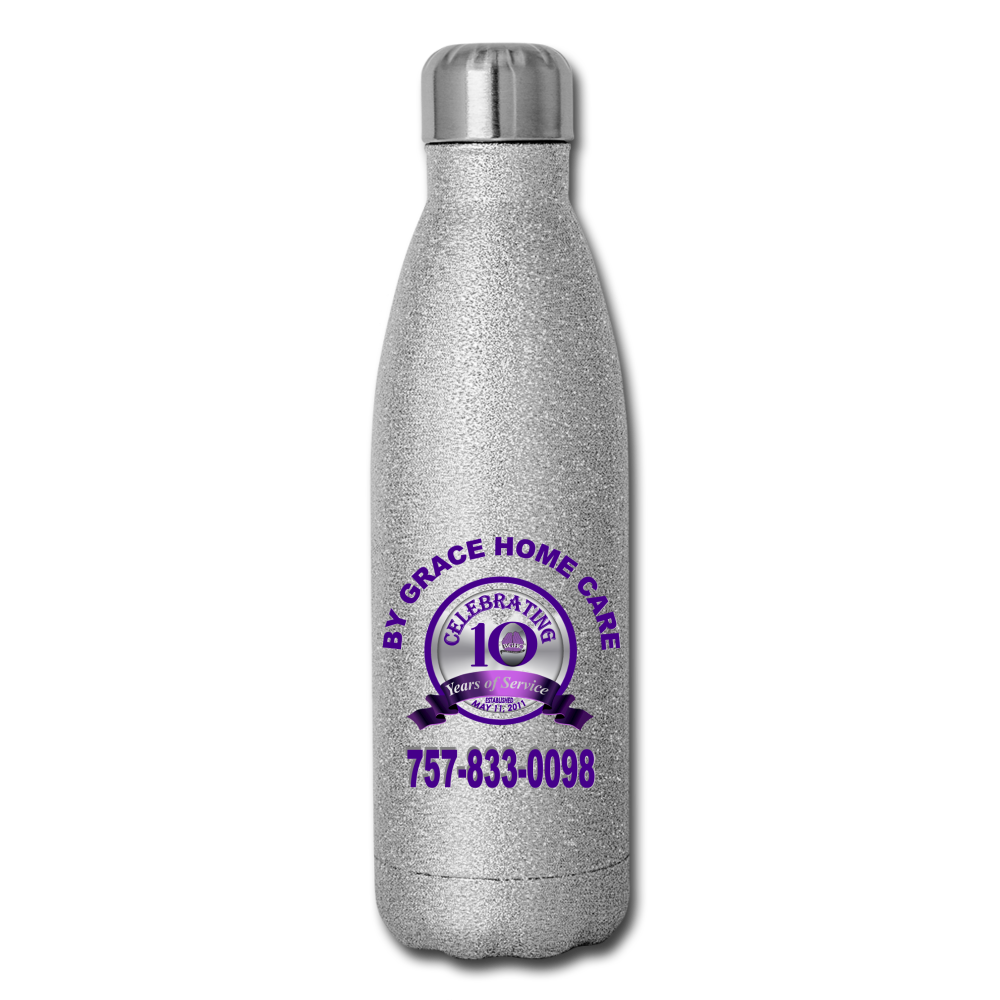 BGHC 10Years Insulated Stainless Steel Water Bottle - silver glitter