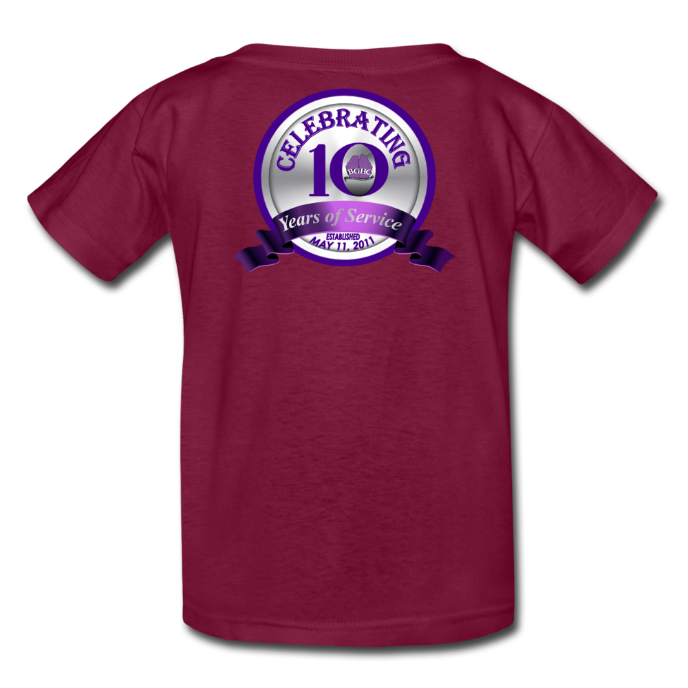 BGHC 10 Years Youth T-Shirt - burgundy