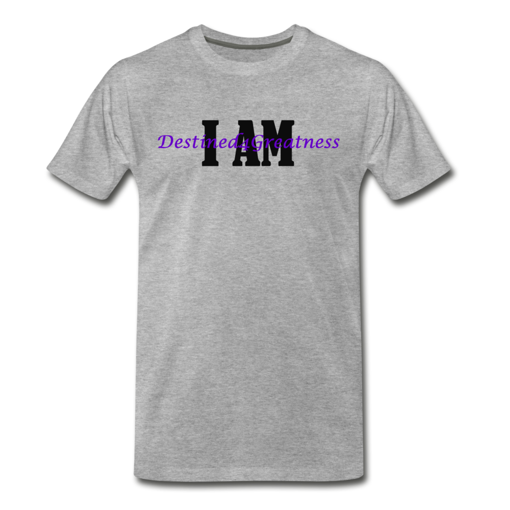 Men's Purple I AM T-Shirt - heather gray