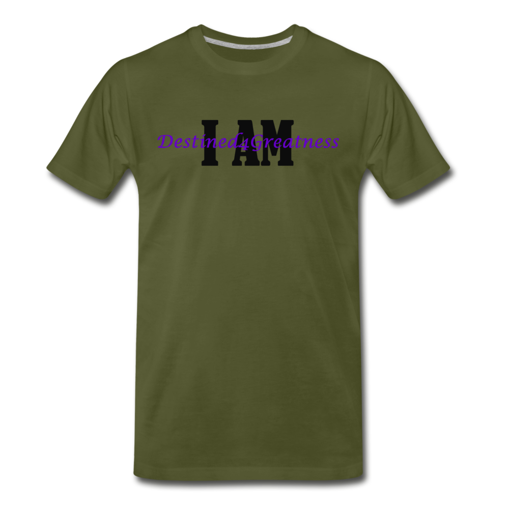 Men's Purple I AM T-Shirt - olive green