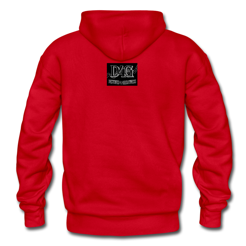 Black & White I AM Adult Hoodie - red