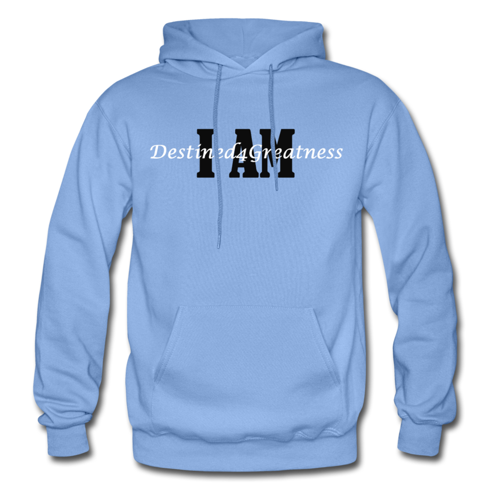 Black & White I AM Adult Hoodie - carolina blue