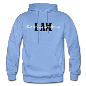 Black & White I AM Adult Hoodie - carolina blue