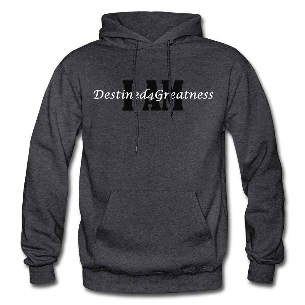 Black & White I AM Adult Hoodie - charcoal grey