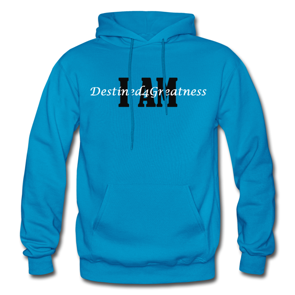 Black & White I AM Adult Hoodie - turquoise