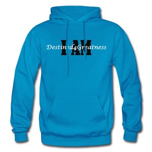 Black & White I AM Adult Hoodie - turquoise