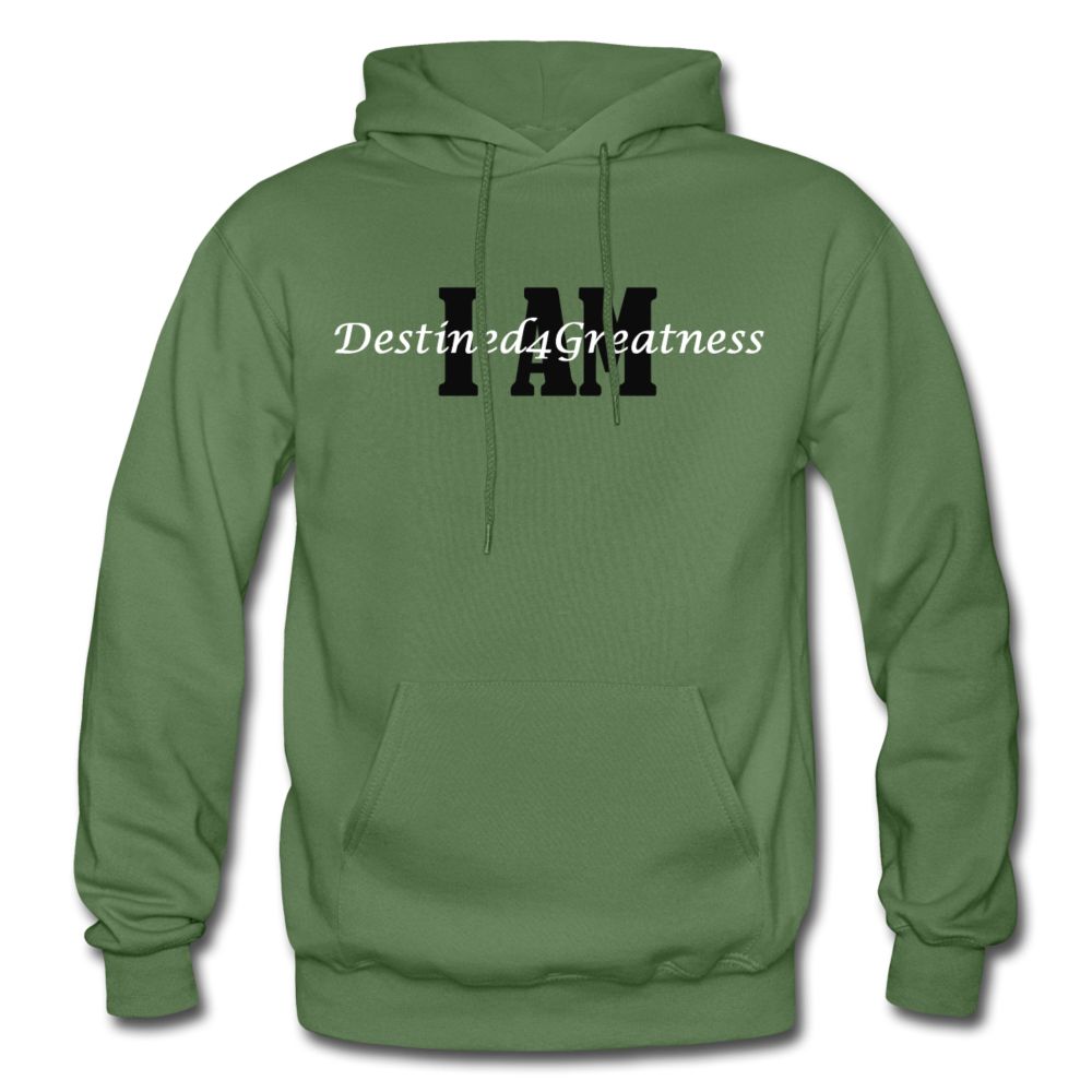 Black & White I AM Adult Hoodie - military green