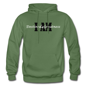 Black & White I AM Adult Hoodie - military green