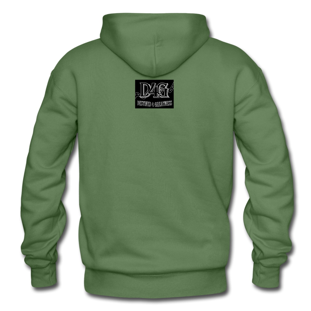 Black & White I AM Adult Hoodie - military green