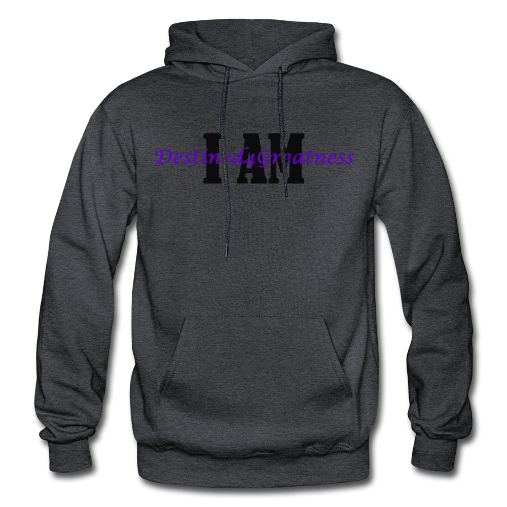 Purple I AM Adult Hoodie - charcoal grey