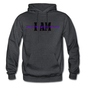 Purple I AM Adult Hoodie - charcoal grey