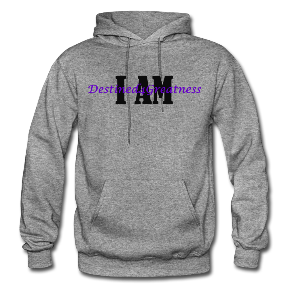 Purple I AM Adult Hoodie - graphite heather