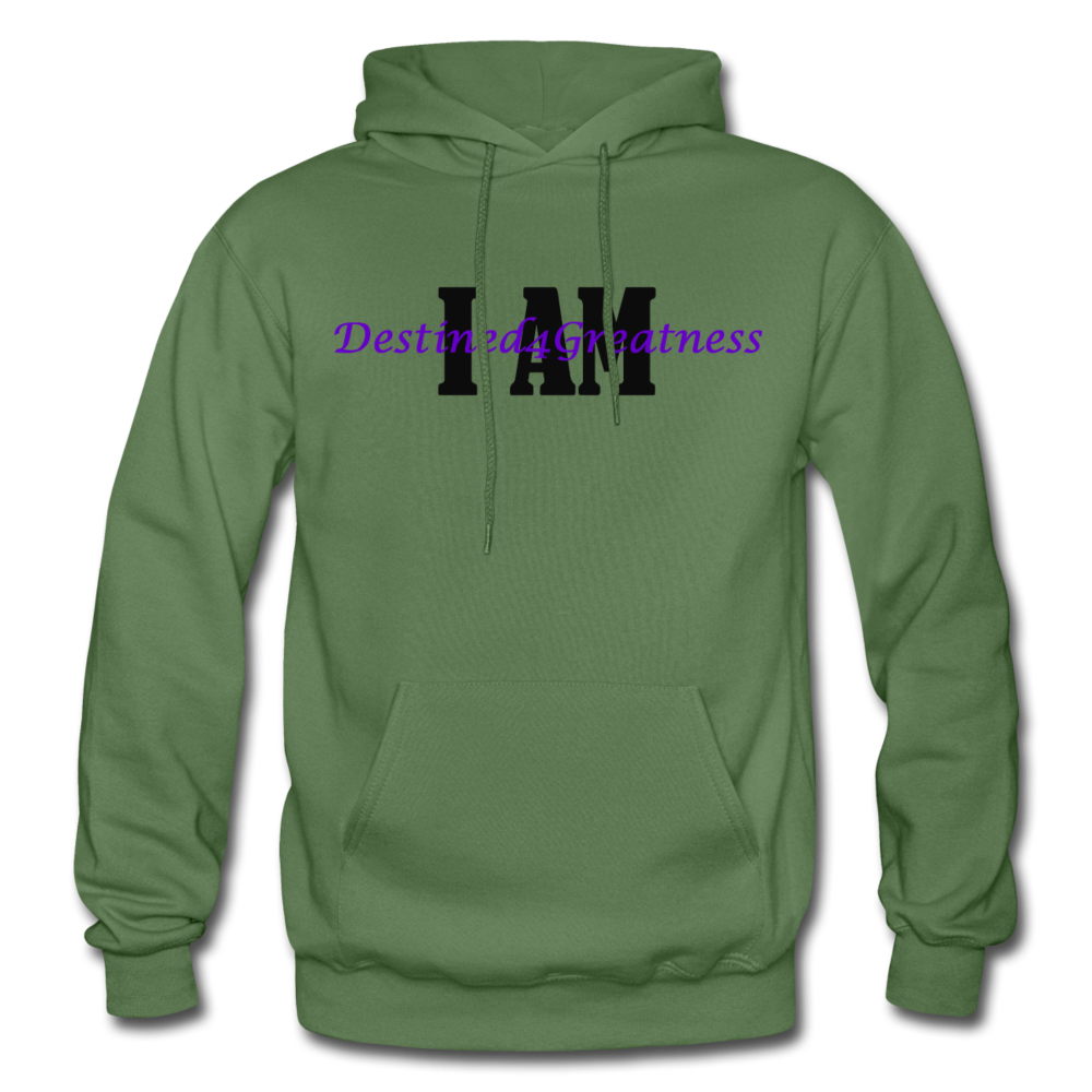 Purple I AM Adult Hoodie - military green