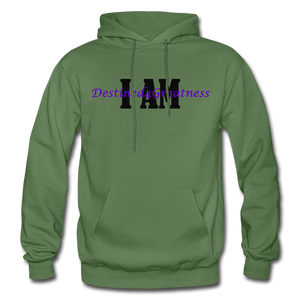 Purple I AM Adult Hoodie - military green