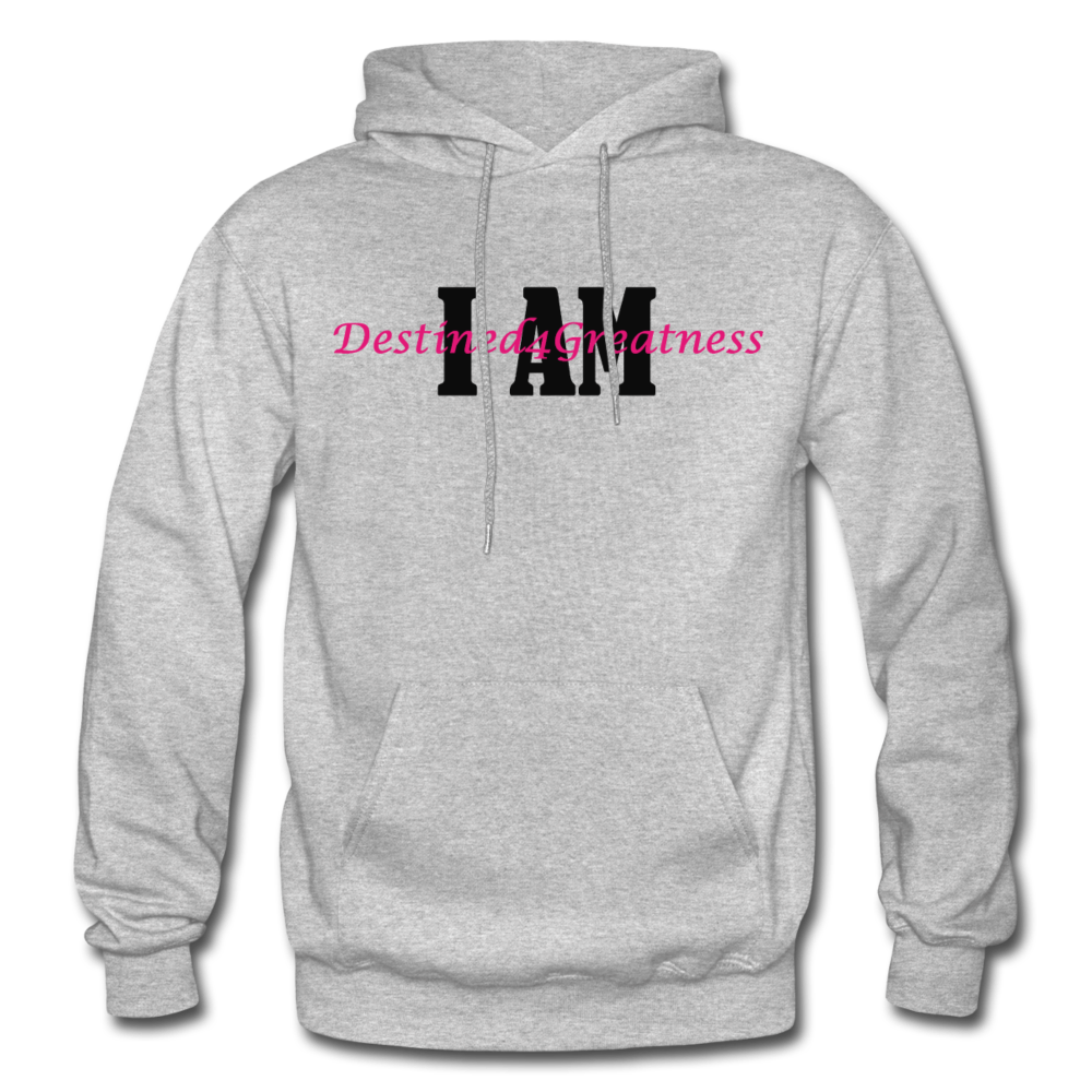 Pink I AM Adult Hoodie - heather gray