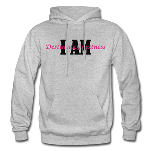 Pink I AM Adult Hoodie - heather gray