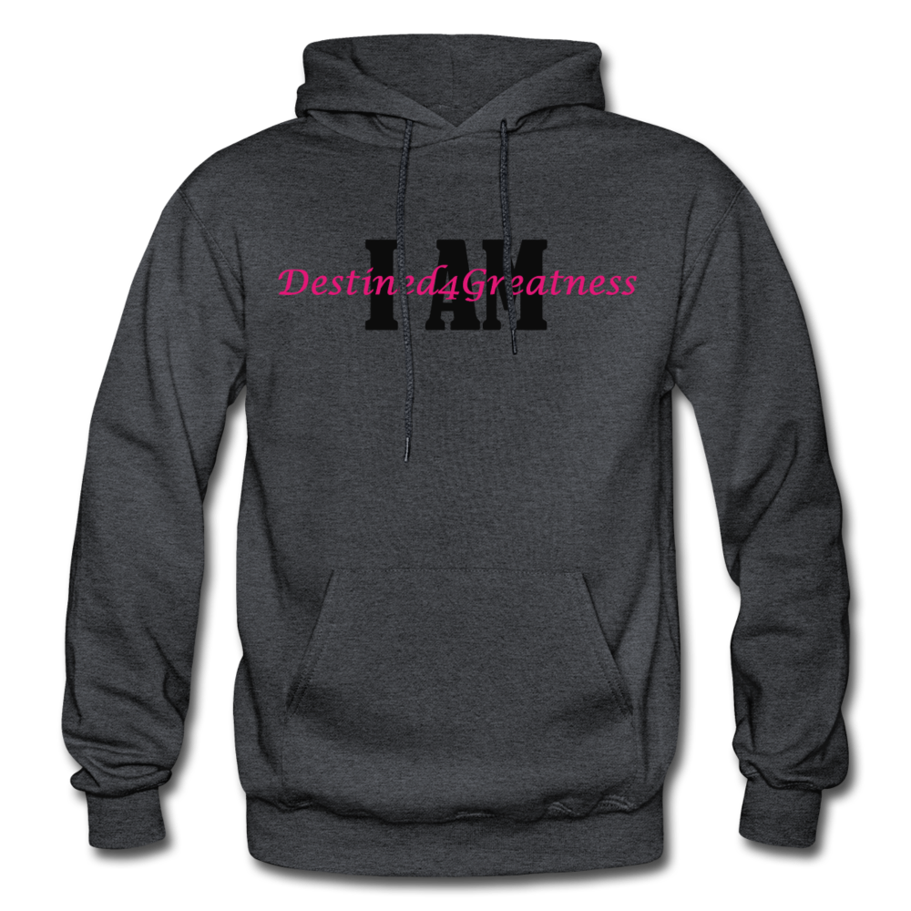 Pink I AM Adult Hoodie - charcoal grey